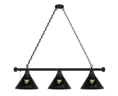 Pittsburgh Penguins 3 Shade Billiard Table Light with Black Finish