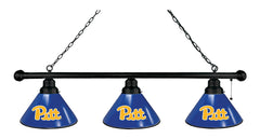 University of Pittsburgh Panther Logo 3 Shade Pool Table Light with Black Finish