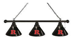 Rutgers University 3 Shade Snooker Table Light with Black Finish