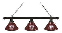 Texas A&M 3 Shade Snooker Table Light with Black Finish