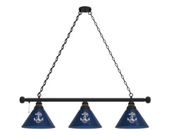 United States Naval Academy Midshipmen logo 3 Shade Pool Table Light with Black Finish