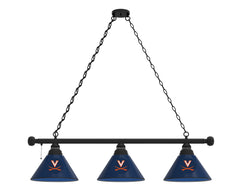 University of Virginia Cavaliers Logo 3 Shade Pool Table Lamp with Black Finish