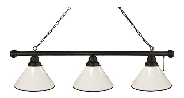 White Shade Billiard Lamp | White 3 Shade Pool Table Light