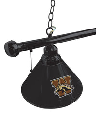 Western Michigan University Broncos Logo 3 Shade Pool Table Light with Black Finish side view