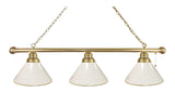 White Shade Billiard Lamp | White 3 Shade Pool Table Light