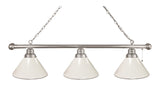 White Shade Billiard Lamp | White 3 Shade Pool Table Light