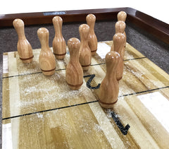 Holland Gameroom Shuffleboard Table Bowling Pin Set on Shuffleboard Table