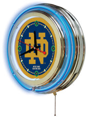Notre Dame Fighting Irish ND Script Officially Licensed Logo 15" Neon Clock Wall Decor
