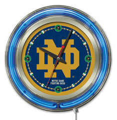 Notre Dame Fighting Irish ND Script Officially Licensed Logo 15" Neon Clock Wall Decor