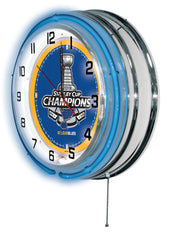 St. Louis Blues Stanley Cup Championship Officially Licensed Logo Neon Clock Wall Decor