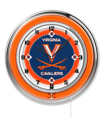 19" Virginia Cavaliers Officially Licensed Logo Neon Clock Wall Decor