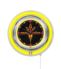 Arizona State Sun Devils Officially Licensed Logo 15" Neon Clock Wall Decor