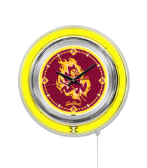 Arizona State Sun Devils Sparky Officially Licensed Logo 15" Neon Clock Wall Decor