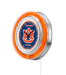 Auburn University Tigers Officially Licensed Logo 15" Neon Clock Wall Decor Side View