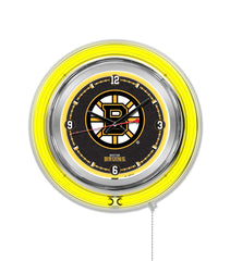 15" NHL Boston Bruins Officially Licensed Logo Neon Clock Wall Decor
