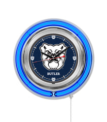 15" Butler Bulldogs Neon Clock