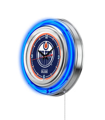 Edmonton Oilers Officially Licensed Logo 15" Neon Clock Wall Decor