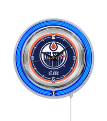 Edmonton Oilers Officially Licensed Logo 15" Neon Clock Wall Decor