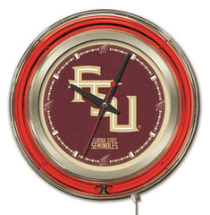 Florida State University FSU Officially Licensed Logo 15" Neon Clock Wall Decor