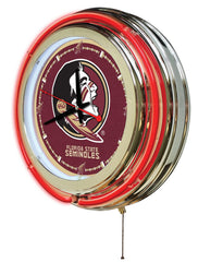 Florida State University Seminoles Officially Licensed Logo 15" Neon Clock Wall Decor