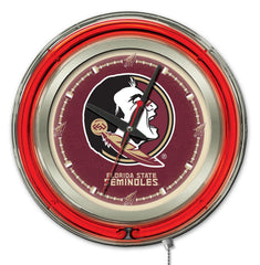 Florida State University Seminoles Officially Licensed Logo 15" Neon Clock Wall Decor