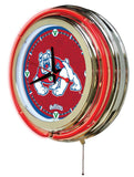 15" Fresno State Neon Clock | Bulldogs Retro Neon Clock