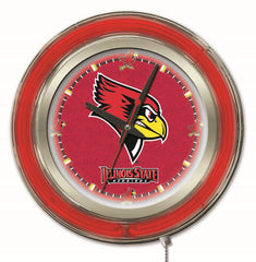 Illinois State University Redbirds Officially Licensed Logo 15" Neon Clock Hanging Wall Decor