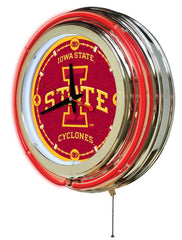 Iowa State Cyclones Officially Licensed Logo 15" Neon Clock Wall Decor