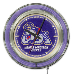 15" James Madison Dukes Officially Licensed Logo Neon Clock Wall Decor