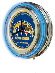 Kent State Golden Flashes Officially Licensed Logo 15" Neon Clock Hanging Wall Decor Side View