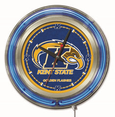 Kent State Golden Flashes Officially Licensed Logo 15" Neon Clock Hanging Wall Decor