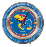 15" Kansas Jayhawks Neon Clock