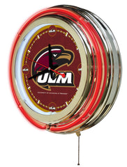 ULM Warhawks Officially Licensed Logo 15" Neon Clock Hanging Wall Decor