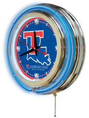 Louisiana Tech Bulldogs Officially Licensed Logo 15" Neon Clock Wall Decor