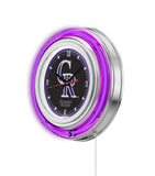 15" Colorado Rockies Neon Clock