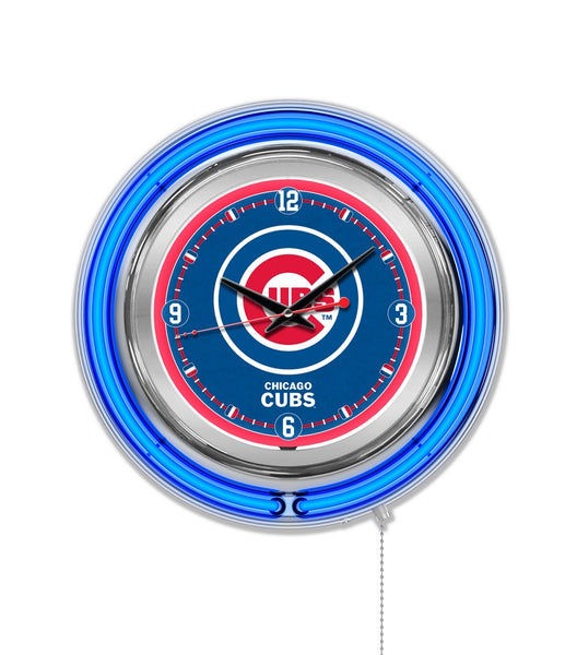 Chicago Cubs Neon Clock 15, Officially Licensed MLB Man Cave Décor
