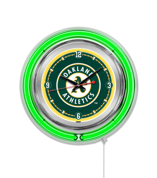 15" Oakland Athletics Neon Clock