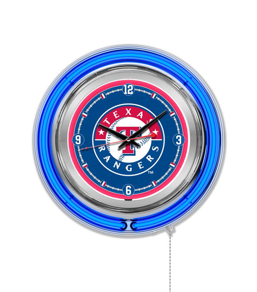 15" Texas Rangers Neon Clock