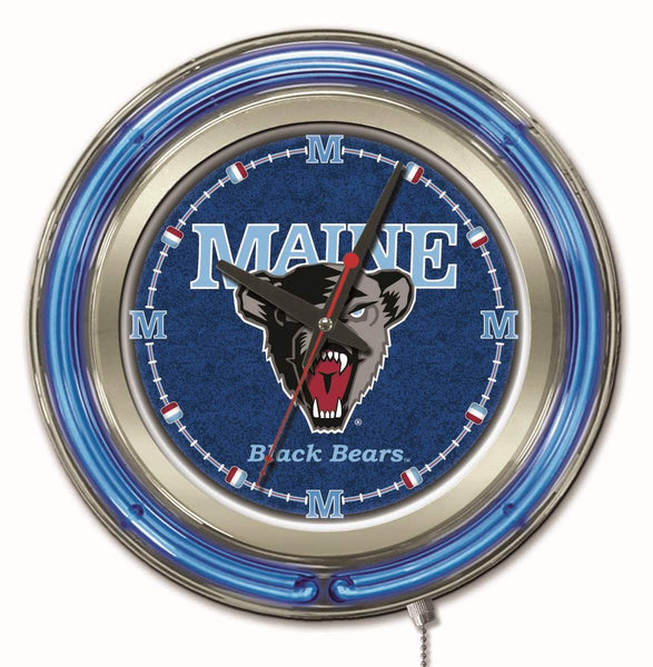 15" Maine Neon Clock | UM Black Bears Retro Neon Clock