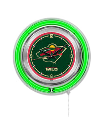 Minnesota Wild Officially Licensed Logo 15" Neon Clock Wall Decor