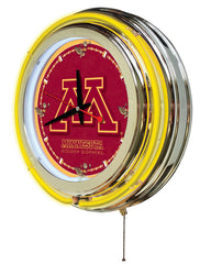 Minnesota Golden Gophers Officially Licensed Logo 15" Neon Clock Wall Decor