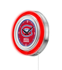 Montreal Canadians Officially Licensed Logo 15" Neon Clock Wall Decor