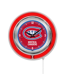 Montreal Canadians Officially Licensed Logo 15" Neon Clock Wall Decor