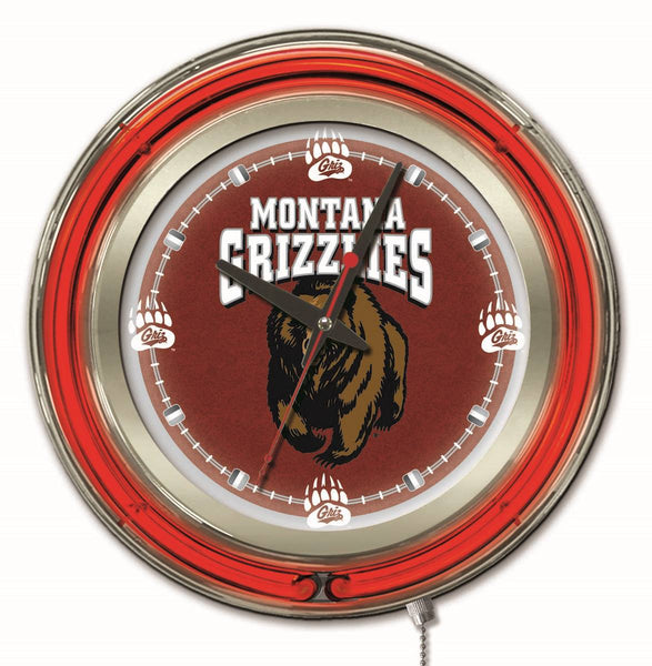 15" Montana Neon Clock | UM Grizzlies Retro Neon Clock