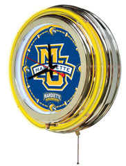 Marquette University Golden Eagles Officially Licensed Logo 15" Neon Clock Hanging Wall Decor Side View