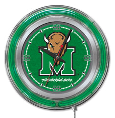 Marshall University Thundering Herd Officially Licensed Logo Neon Clock Wall Decor