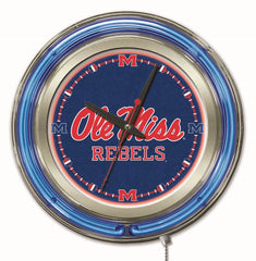 Ole Miss Rebels Officially Licensed Logo 15" Neon Clock Wall Decor
