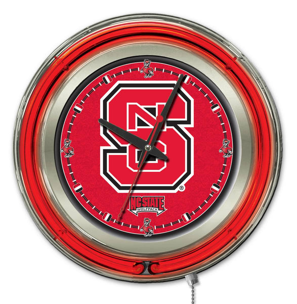 15" NC State Wolfpack Neon Clock