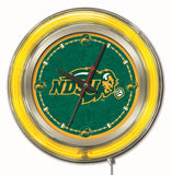 15" North Dakota State University Bison Neon Clock