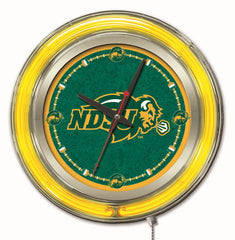 North Dakota State University Bison Officially Licensed Logo 15" Neon Clock Wall Decor